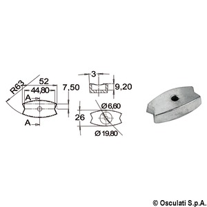 Placa volvo 52x26 mm